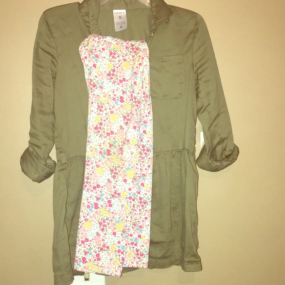 LITTLE GIRL button up top and pants set.